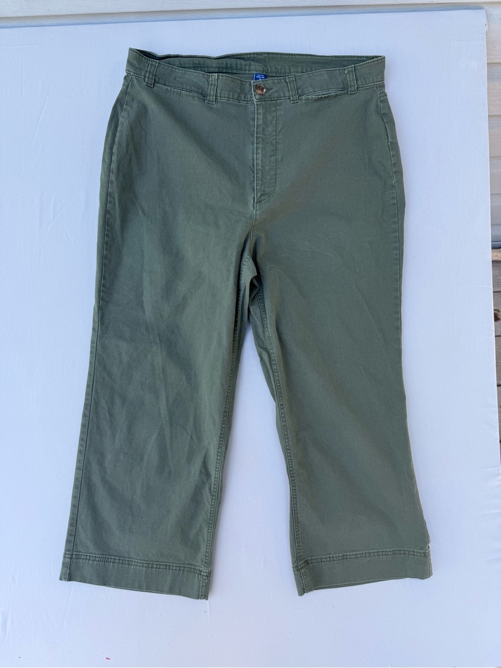Old Navy Olive Green High-Rise Wide Leg Cropped Pants